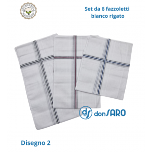 Fazzoletti da naso cotone con riga Colombo Reno cm 41×41